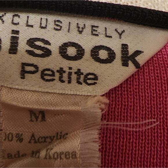 MISOOK PETITE COLORBLOCK BLOUSE BLACK / PINK SLIT SLEEVE SIZE MED - Picture 4 of 5